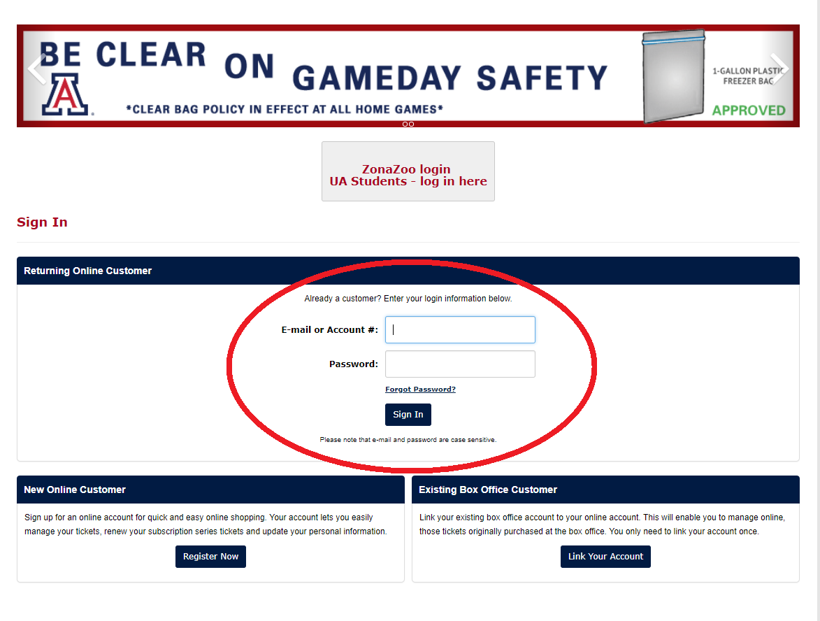 Parking Selection - University of Arizona Athletics